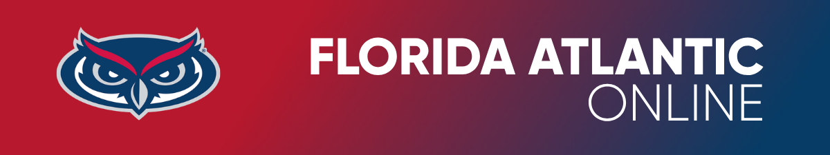 Florida Atlantic Online Red and Blue Logo Banner